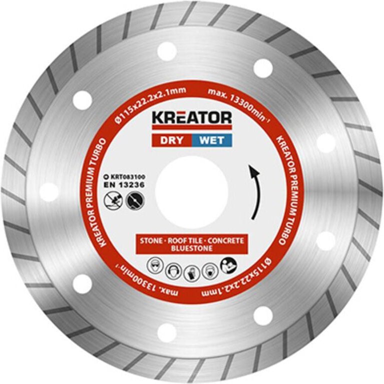 Diamantscheibe Turbo 115mm durchgehend krt083100 Kreator