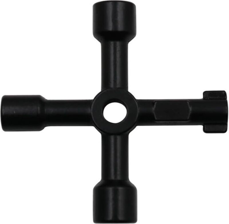 Einteiliger Vierkantschlüssel, 4-Wege-Multifunktionsschlüssel, 4-Wege-Zugangskreuz für Schaltschrank, Ventil, Wasserzähl...