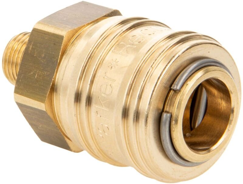 Druckluft Verschlusskupplung NW 7,2 x G 1/8 Zoll Aussengewinde, Dichtung NBR, Typ 26KA, Messing blank