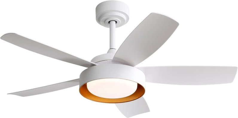 42-Zoll-Deckenventilatoren mit 22-W-LED-Licht und Fernbedienung, 6-Gang-5-Flügel-Gleichstrommotor, Weiß, für das Wohnzim...