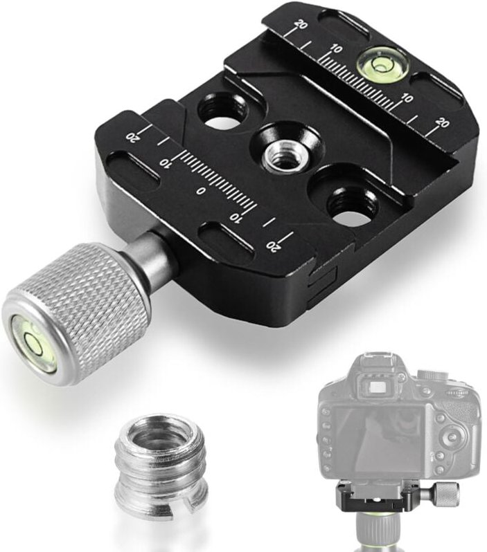 Schnellwechselklemme, Kameraklemme aus Metall, Arca-Swiss-kompatibel, Stativ-Schnellwechselplatte, 38 mm breit, schwarz