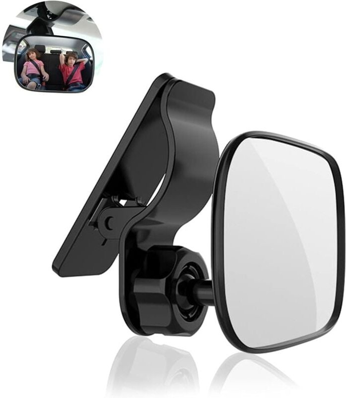 Baby-Autospiegel, 360° drehbarer Baby-Auto-Rückspiegel, Baby-Rückspiegel mit Clip, Babyüberwachung für den Rücksitz für ...