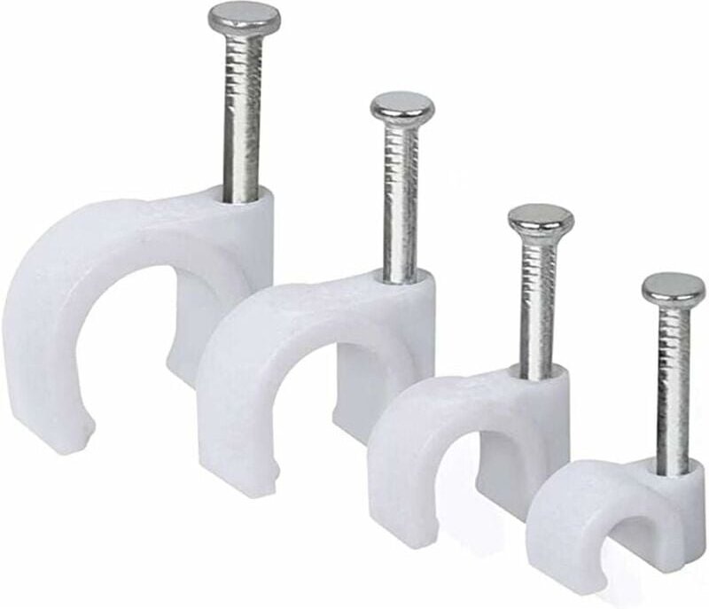 Thumbnail - Aiperq - Kabelclips für Kabel Nagelclips 6 7 8 10 mm Kabelclips Nagelclips Klebeclips mit Nägeln zur Befestigung von Kab...