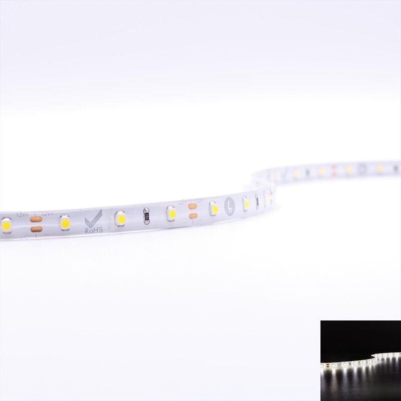 Strip 12V LED Streifen 5M 4,8W/m 60LED/m 8mm - Lichtfarbe: Neutralweiß 4000K - Schutzart: IP65