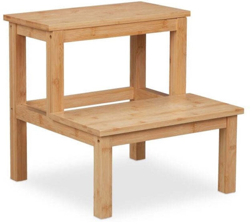 Northix - Zweiteiliger tritthocker aus bambus 88