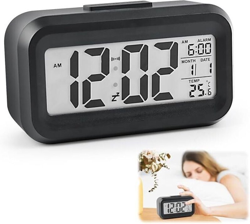 Thumbnail - Digitaler Wecker, LCD-Batteriebetriebener Digitalwecker Großer Bildschirm mit Temperatur Datum Schlummerfunktion Reisewe...