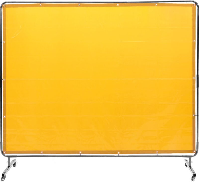 Mophorn 6' x 8' Schweißerschutzwand mit Rahmen, flammhemmender Vinyl-Schutzvorhang auf 4 Schwenkrollen (2 feststellbar),...