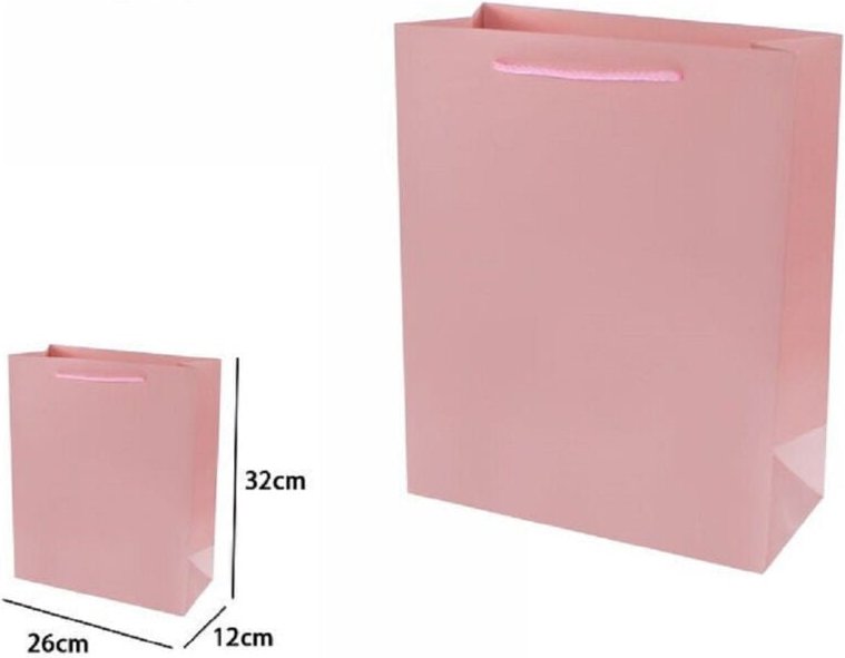 Trade Shop Traesio - Trade Shop - set 3 buste borsa regalo sacchetti 32X26X12CM 69920 rosa mit manico cordino -