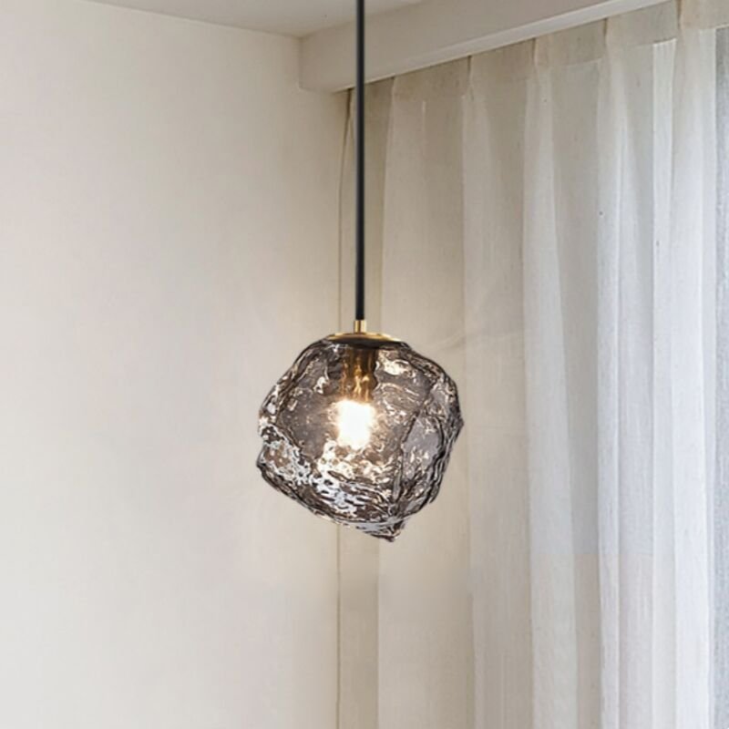 Modern Pendelleuchte Glas Hängeleuchte Design Kreative Lampenschirm Kronleuchter für Küche Esszimmer Café Bar - Rauchgra...