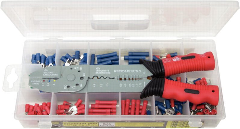 Standard-Crimpzangenset für vorisolierte Kabelschuhe - 271 Stk.
