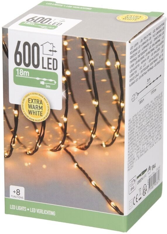Led Micro Cluster Lichterkette 24m 800 LEDs Extra Warmweiß, 8 Funktionen, Strombetrieb, IP44 Wasserdicht Innen/Außen, We...