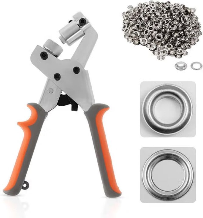 Bluedeer - Profi Ösenzange Set mit 100 Ösen inklusive - Ösen-Set (ø 10.5mm) i Magnetische Ösenpresse i Ösenstanze für St...