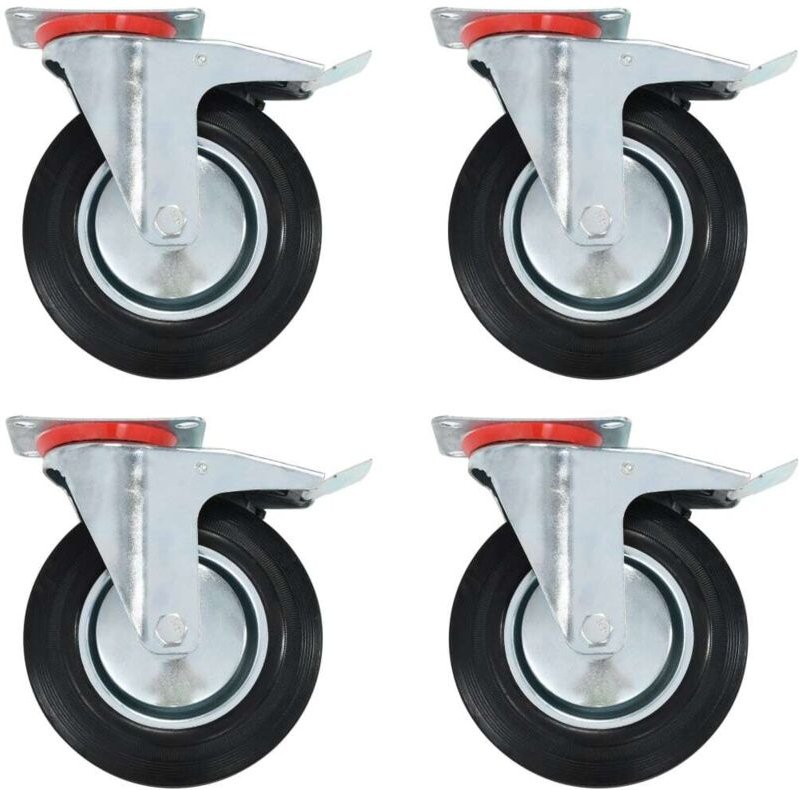 Lenkrollen mit Doppelbremsen 4 Stk. 200 mm Vidaxl