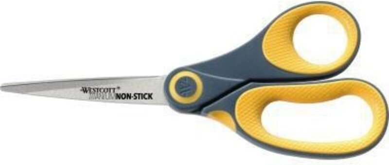 Westcott - Universalschere Titanium Non Stick 204mm Rechtshänder Stahl grau/gelb