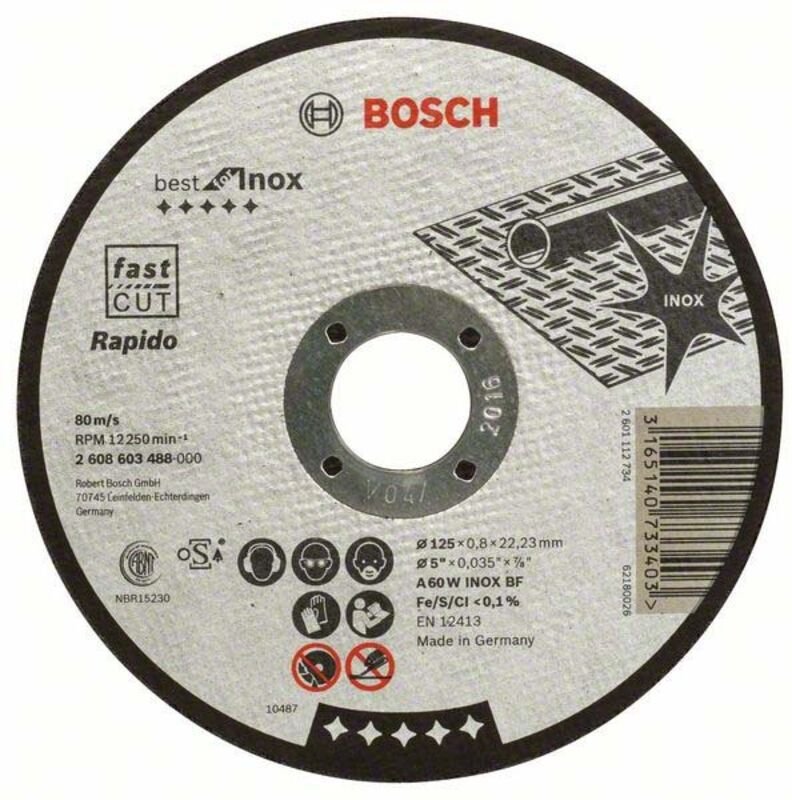 Bosch - pro Stainless Steel and Metal Trennscheibe 125 x 0,8 x 22,23 mm - 2608603488