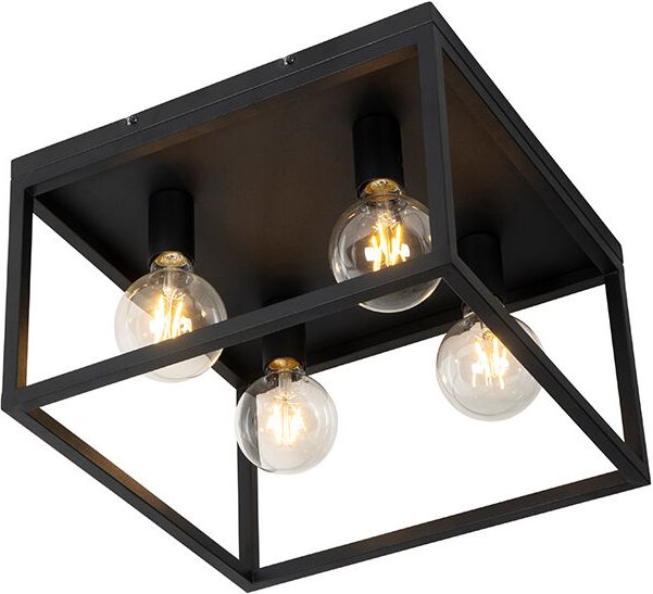 Thumbnail - Industrielle Deckenlampe schwarz 40 cm 4-flammig - Cage