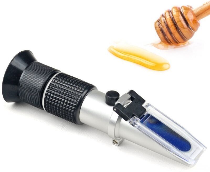 Honigrefraktometer für Feuchtigkeit, Brix und Balsam, 3-in-1-Gerät, Brix-Messbereich 58–90 %, ideal für Honig, Ahornsiru...