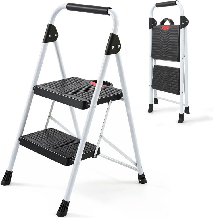 Sekey 2-stufige Trittleiter mit Handgriff – kompakt, sicher und ideal für Haushalt, Küche oder Balkon