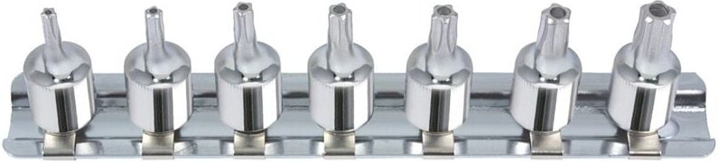 1/4' CHROMEplus Bit-Stecknuss-Satz Fünfstern Bohrung, 7-tlgTS10-TS40