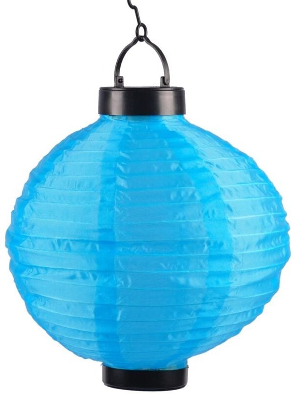 Buri - Solar-Lampion Ø25cm led Papierlaterne Lampenschirm Lampions Laterne Garten Party - blau