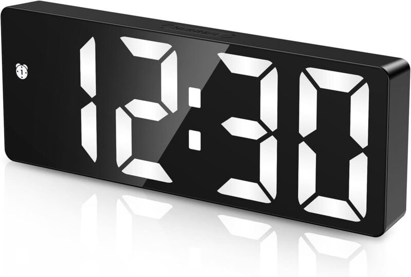 LED Digitaler Wecker, Modern Tischuhr, Alarm Clock mit Klang-Kontrolle, 4 Helligkeit/4 Alarm Einstellbare, Datum/Zeit/Te...