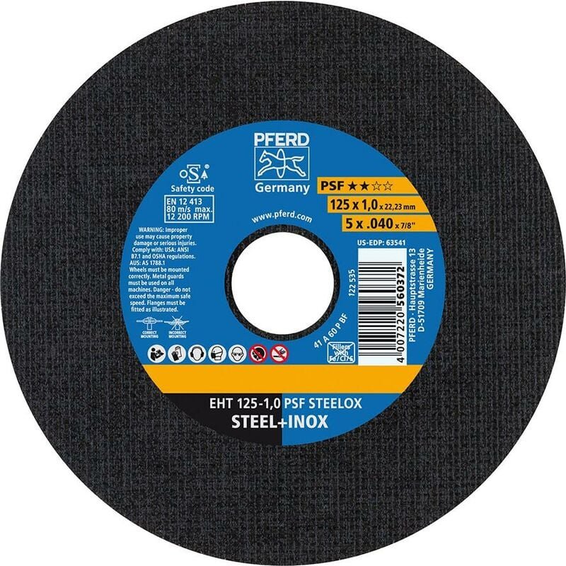 Trennscheibe gerade A46PPSF-INOX 125x1,6mm Pferd