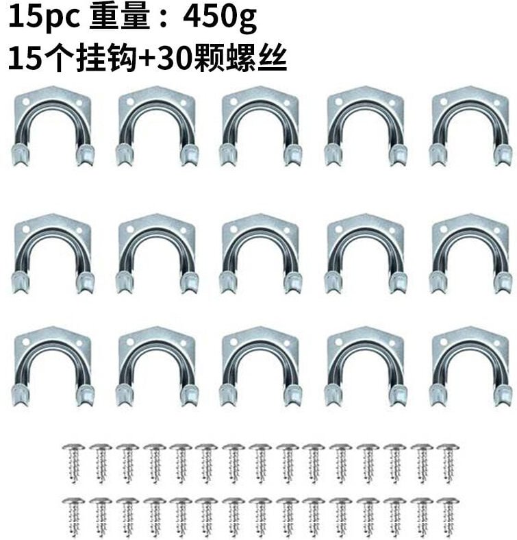 15 Stück robuste Wandhaken für Schuppen, Aufbewahrungshaken aus Metall und Aluminium für die Garage mit 30 Schrauben, la...