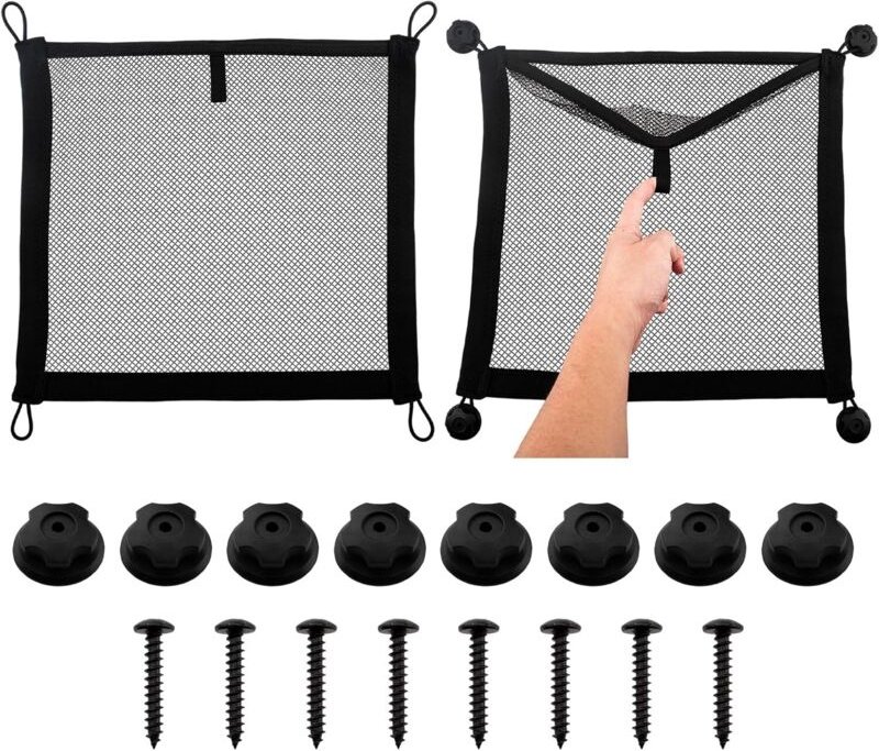 Auto-Aufbewahrungsnetz, 2er-Pack Wohnmobil-Aufbewahrungsnetz, Auto-Organizer-Tasche, Innenausstattung für Autos, Boote, ...