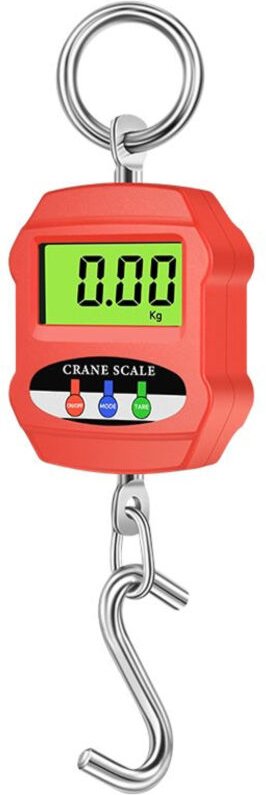 Bilancia elettronica a gru da 300 kg/660 libbre, mini bilancia digitale a sospensione con gancio, colore rosso