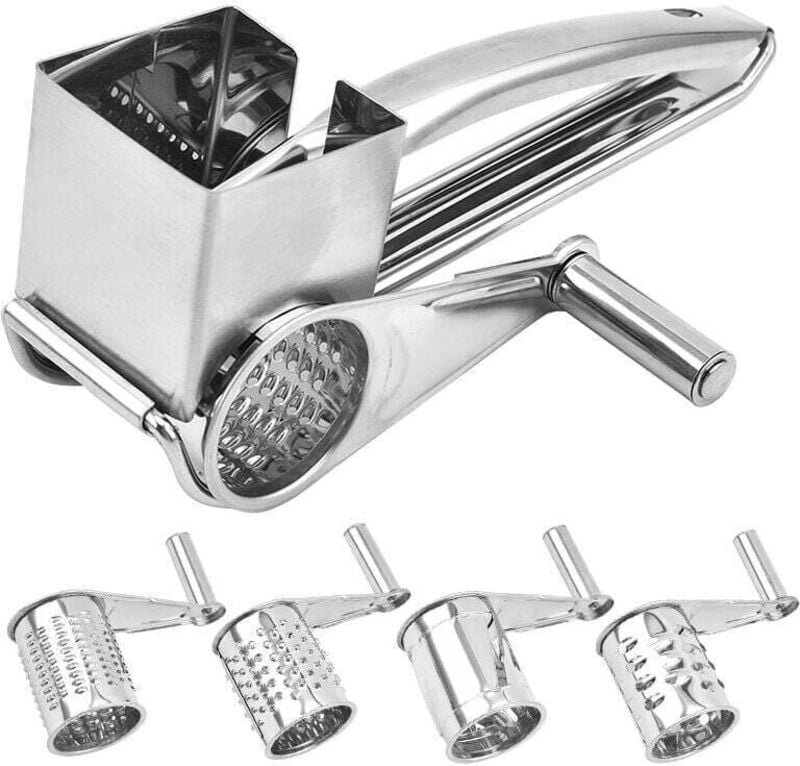 Grattugia rotante per formaggio in acciaio inox, grattugia per formaggio professionale portatile, grattugia per formaggi...