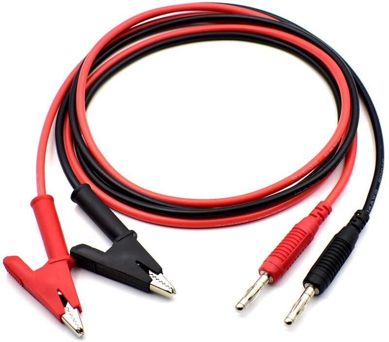 Dolaso - 2 Stück 4 mm Bananenstecker auf Krokodilklemme Messleitungskabelsatz 14 awg für Multimeter Oszilloskop 3 Fuß