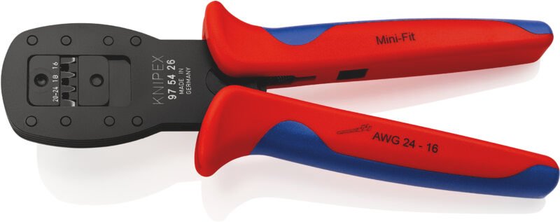 KNIPEX 97 54 26 Crimpzange für Miniaturstecker Parallelcrimp Mini-Fit™ von Molex mit Mehrkomponenten-Hüllen brüniert 190...