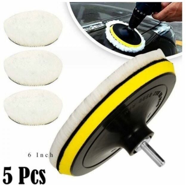 5 stücke 150mm Wolle Polieren Pad, Schwamm Polieren Pad Auto Polieren Kit für