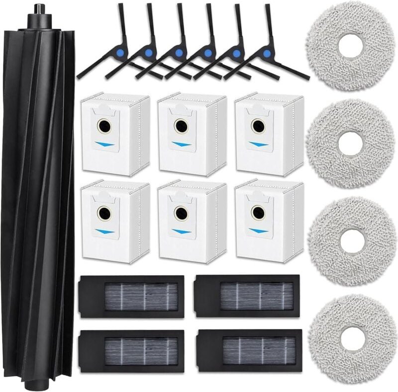 Zubehör für Ecovacs Deebot X2/ X2 Omni/ X2 Pro/ DEX86 Staubsauger, 1 Hauptbürste, 4 Wischmopps, 4 Filter, 6 Seitenbürste...