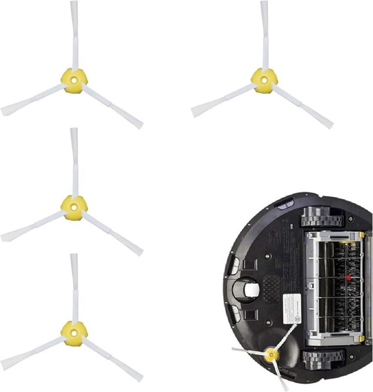 4er-Pack Ersatz-Seitenbürsten für iRobot 800, 900 Series 850, 860, 870, 871, 880, 890, 960, 980 Roboterstaubsaugerzubehö...
