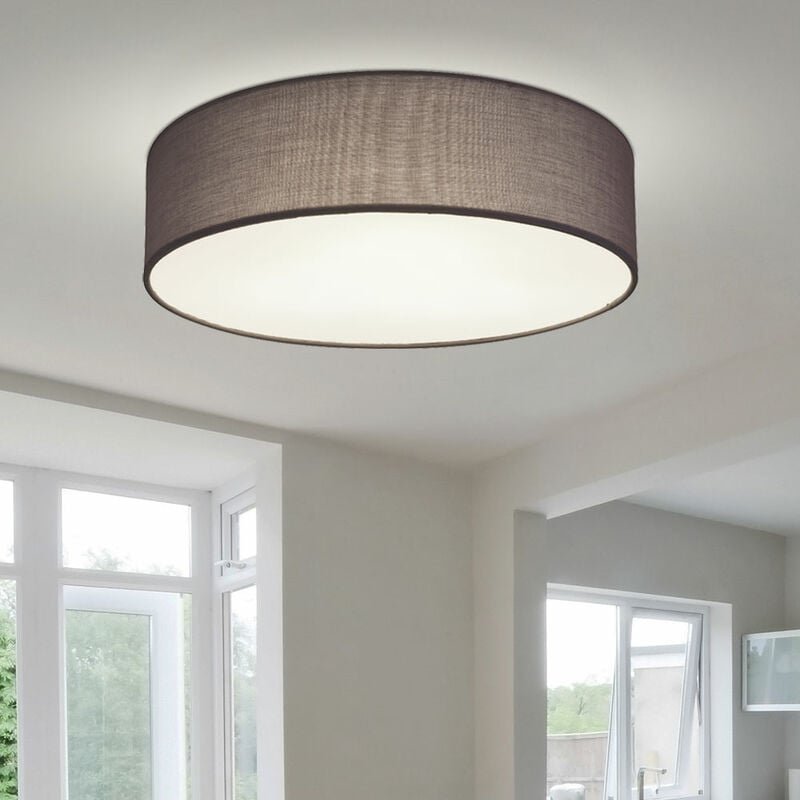 Thumbnail - Deckenleuchte Stoff anthrazit Lampe Wohnzimmer Beleuchtung Deckenleuchte Schlafzimmer Modern, Textil anthrazit weiß, run...