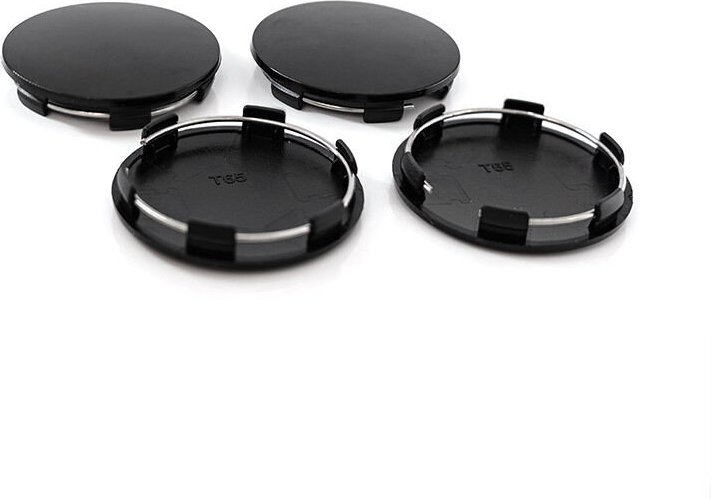 4 Stück schwarze Radkappen, Außendurchmesser 65 mm, Innendurchmesser 60 mm, Felgennabenkappen, Radnabenabdeckungen