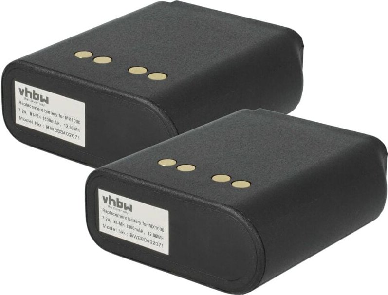 vhbw 2x Akku Ersatz für Motorola NTN4595B, NTN4595DR, NTN4595M, NTN4595A, NTN4595N für Funkgerät, Walkie Talkie (1800 mA...