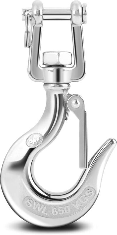 Ersandy - senhebehaken, Hebehaken, 304 Edelstahlwirbel Ösenhebehaken mit Riegel-Rigging-Zubehör für Forstmaschinen, Land...