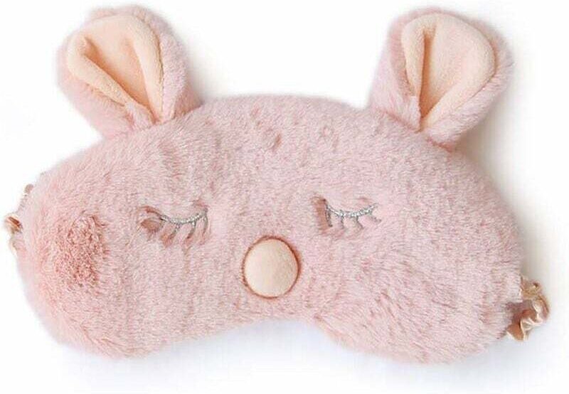 Schlafmaske, bequeme Augenmaske aus 100 % Naturseide und ultraweichem Plüsch, verstellbar für Schlaf und Reisen, niedlic...