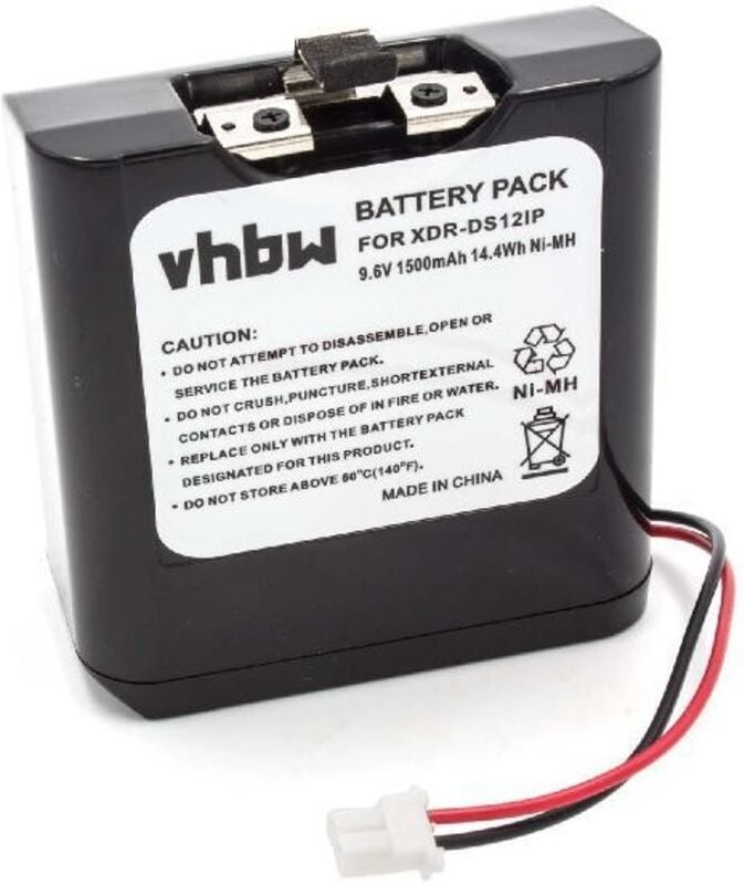 vhbw Akku kompatibel mit Sony RDP-V20IP, XDR-DS12iP, RDP-XF100iP Lautsprecher Boxen Speaker (1500 mAh, 9,6 V, NiMH) - Er...