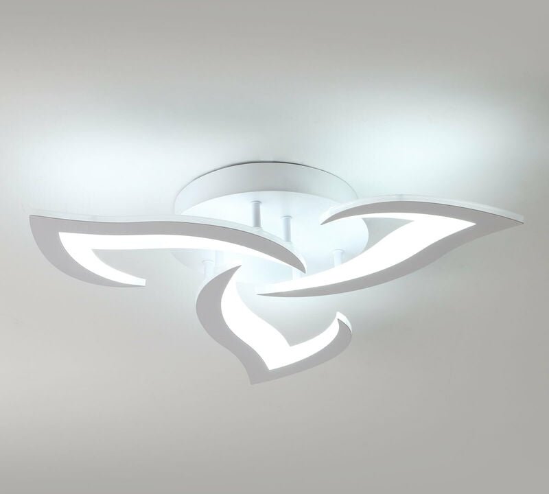 Comely - Moderne Led Deckenleuchte 33W, 3300LM, Kreatives Weiß Design Blütenblätter, 6000K Kaltweiß, Acryl Deckenlampe f...
