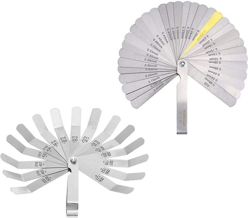 Shining house Satz mit 2 Fühlerlehren, 32 zölligen metrischen Klingen und 16 Fühlerlehrenklingen