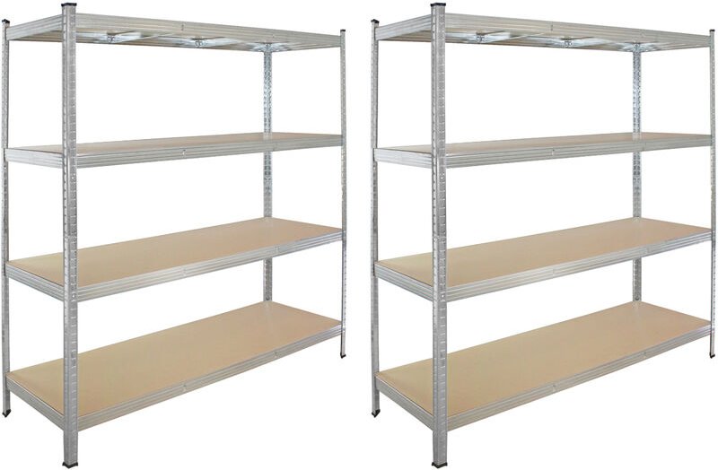 2x Schwerlastregal 180x160x60 cm Traglast 1000 kg Steckregal Lagerregal Kellerregal Werkstattregal