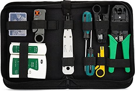 Netzwerk-Reparatur-Werkzeug-Set, Crimp-Werkzeug, Kabeltester, Steckverbinder, Crimp-Werkzeug, geeignet für Heimwerker-Co...