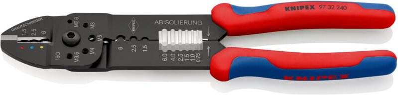 97 32 240 sb Crimpzange mit Mehrkomponenten-Hüllen schwarz lackiert 240 mm (SB-Karte/Blister)