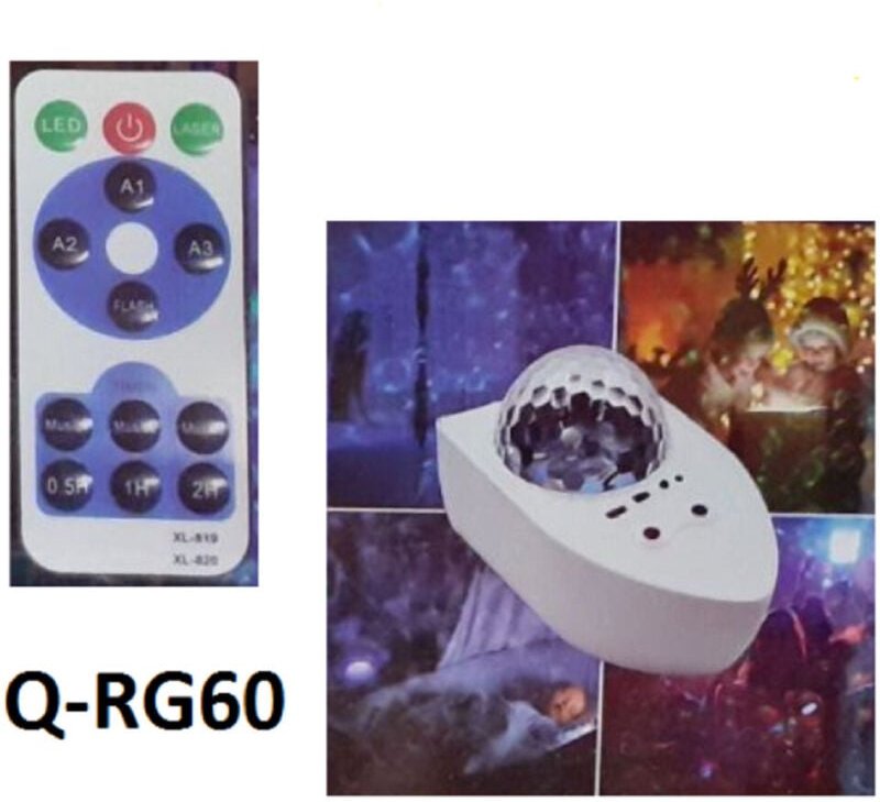 Trade Shop - LED-Sternprojektorlampe mit RGB-Fernbedienung Q-RG60 Wireless-Lautsprecher -