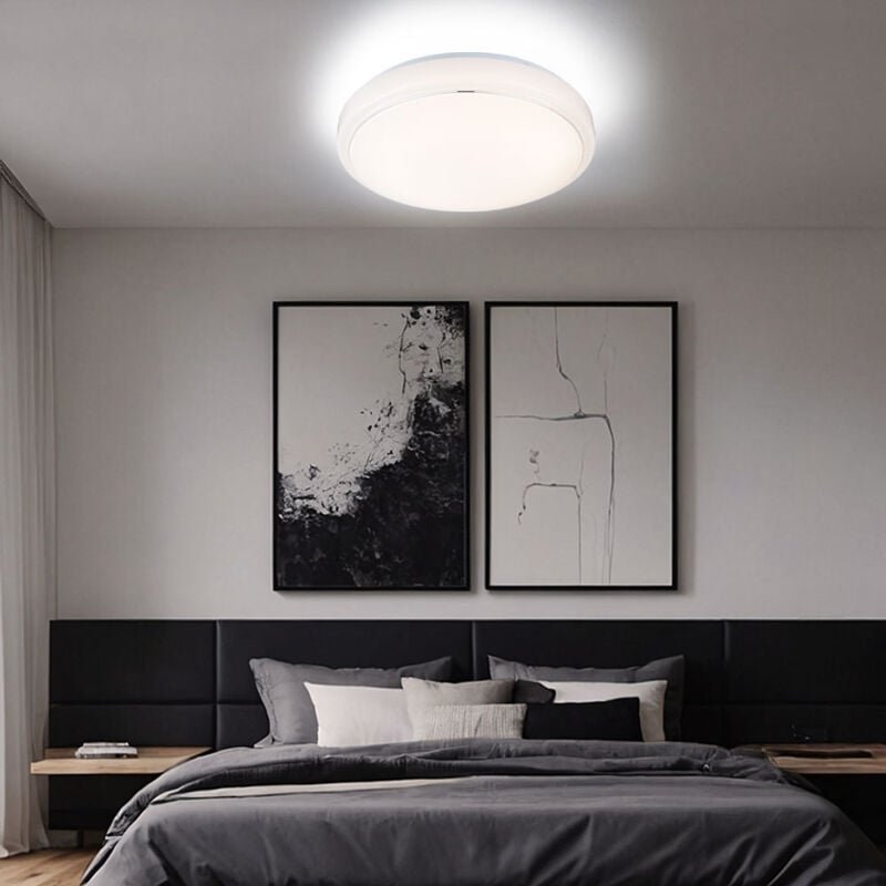 Deckenlampe Deckenleuchte Wohnzimmerlampe Wohnzimmerleuchte Flurleuchte, 3 Helligkeitsstufen, weiß opal, led 15W 1000Lm ...