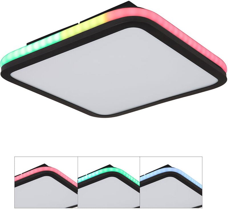 Deckenleuchte Deckenlampe Fernbedienung led Dimmbar rgb Farbwechsler Schwarz