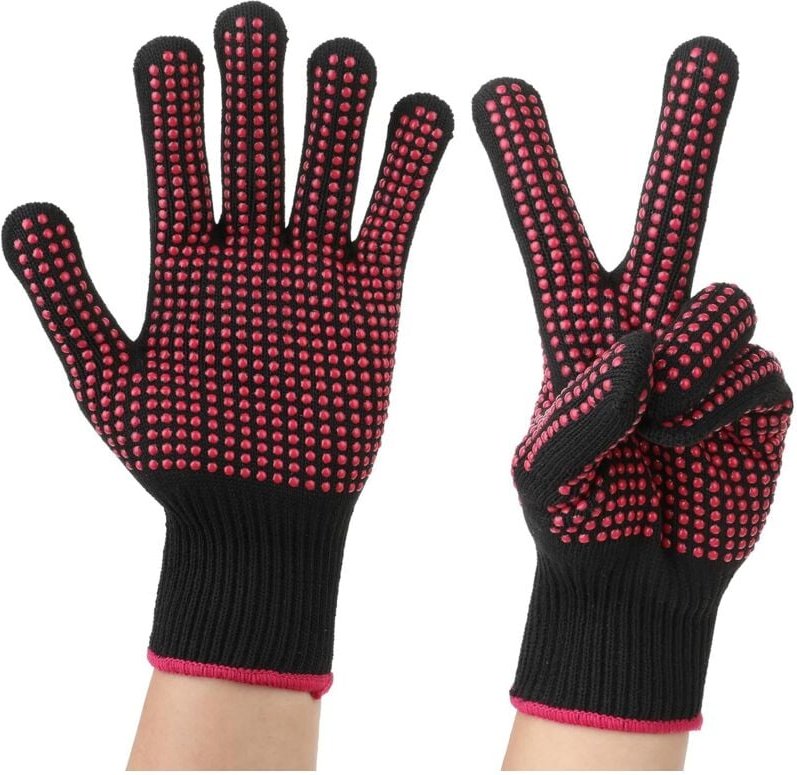 2er-Pack hitzebeständige Handschuhe mit rutschfesten Silikon-Spikes. Professionelle hitzeblockierende Handschuhe zum Fri...